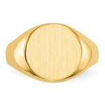 Load image into Gallery viewer, Solid Closed Back 12mm Round Signet Ring Custom Personalized with Free Engraving Available of Initials or Monogram in Solid 14K Yellow Gold