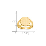 Load image into Gallery viewer, Solid Closed Back 12mm Round Signet Ring Custom Personalized with Free Engraving Available of Initials or Monogram in Solid 14K Yellow Gold