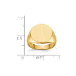 Load image into Gallery viewer, Solid Closed Back 15mm Round Signet Ring Custom Personalized with Free Engraving Available of Initials or Monogram in Solid 14K Yellow Gold