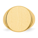 Load image into Gallery viewer, Mens Large Round Signet Ring Custom Personalized with Free Engraving Available of Initials or Monogram in Solid 14K Yellow Gold