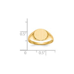 Load image into Gallery viewer, Open Back 8.5mm Round Signet Ring Custom Personalized with Free Engraving Available of Initials or Monogram in Solid 14K Yellow Gold