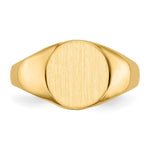 Load image into Gallery viewer, Open Back 9.8mm Round Signet Ring Custom Personalized with Free Engraving Available of Initials or Monogram in Solid 14K Yellow Gold