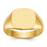 Load image into Gallery viewer, Mens Rounded-Square Signet Ring Custom Personalized with Free Engraving Available of Initials or Monogram in Solid 14K Yellow Gold