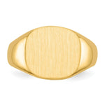 Load image into Gallery viewer, Mens Rounded-Square Signet Ring Custom Personalized with Free Engraving Available of Initials or Monogram in Solid 14K Yellow Gold