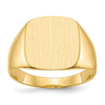 Load image into Gallery viewer, Mens Rounded-Square Signet Ring Custom Personalized with Free Engraving Available of Initials or Monogram in Solid 14K Yellow Gold