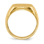 Load image into Gallery viewer, Mens Rounded-Square Solid Back Signet Ring with Free Engraving Available of Initials Monogram in Solid 14K Yellow Gold