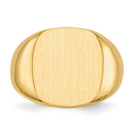 Load image into Gallery viewer, Mens Rounded-Square Solid Back Signet Ring with Free Engraving Available of Initials Monogram in Solid 14K Yellow Gold