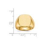 Load image into Gallery viewer, Mens Rounded-Square Solid Back Signet Ring with Free Engraving Available of Initials Monogram in Solid 14K Yellow Gold
