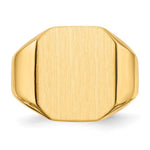 Load image into Gallery viewer, Mens Tapered Square Signet Ring Custom Personalized with Free Engraving Available of Initials or Monogram in Solid 14K Yellow Gold