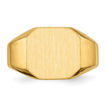 Load image into Gallery viewer, Open Back Mens Signet Ring Custom Personalized with Free Engraving Available of Initials or Monogram in Solid 14K Yellow Gold