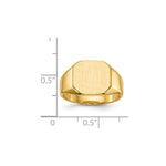 Load image into Gallery viewer, Solid Closed Back Mens Signet Ring Custom Personalized with Free Engraving Available of Initials or Monogram in Solid 14K Yellow Gold