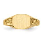 Load image into Gallery viewer, Solid Back Mens or Ladies Signet Ring Custom Personalized with Free Engraving Available of Initials or Monogram in Solid 14K Yellow Gold