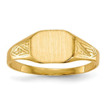 Load image into Gallery viewer, Open Back Mens or Ladies Signet Ring Custom Personalized with Free Engraving Available of Initials in Solid 14K Yellow Gold