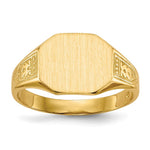 Load image into Gallery viewer, Open Back Mens or Ladies Signet Ring Custom Personalized with Free Engraving Available of Initials or Monogram in Solid 14K Yellow Gold