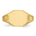 Load image into Gallery viewer, Open Back Mens or Ladies Signet Ring Custom Personalized with Free Engraving Available of Initials or Monogram in Solid 14K Yellow Gold