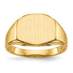 Load image into Gallery viewer, Open Back Womens Mens 10x12mm Top Signet Ring Custom Personalized with Free Engraving Available of Initials or Monogram in Solid 14K Yellow Gold