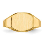 Load image into Gallery viewer, Open Back Womens Mens 10x12mm Top Signet Ring Custom Personalized with Free Engraving Available of Initials or Monogram in Solid 14K Yellow Gold