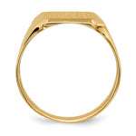 Load image into Gallery viewer, Solid Closed Back Mens Beveled Square Top Signet Ring Custom Personalized with Free Engraving Available of Initials or Monogram in Solid 14K Yellow Gold