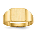 Load image into Gallery viewer, Solid Closed Back Womens Mens 8mm Square Top Signet Ring Custom Personalized with Free Engraving Available of Initials or Monogram in Solid 14K Yellow Gold
