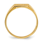 Load image into Gallery viewer, Solid Closed Back Mens or Ladies Signet Ring Custom Personalized with Free Engraving Available of Initials or Monogram in Solid 14K Yellow Gold
