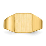 Load image into Gallery viewer, Solid Closed Back Mens or Ladies Signet Ring Custom Personalized with Free Engraving Available of Initials or Monogram in Solid 14K Yellow Gold