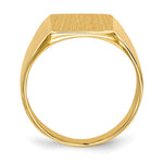 Load image into Gallery viewer, Solid Closed Back Mens 14mm Square Top Signet Ring Custom Personalized with Free Engraving Available of Initials or Monogram Size 6 in Solid 14K Yellow Gold