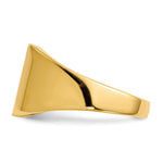 Load image into Gallery viewer, Solid Closed Back Mens 14mm Square Top Signet Ring Custom Personalized with Free Engraving Available of Initials or Monogram Size 6 in Solid 14K Yellow Gold