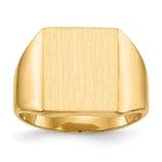 Load image into Gallery viewer, Mens Solid Back Square Signet Ring Custom Personalized with Free Engraving Available of Initials/Monogram in Solid 14K Yellow Gold