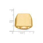 Load image into Gallery viewer, Mens Large Solid Back Square Signet Ring with Free Engraving Available of Initials Monogram in Solid 14K Yellow Gold