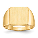 Load image into Gallery viewer, Mens Square Signet Ring Custom Personalized with Free Engraving Available of Initials or Monogram in Solid 14K Yellow Gold