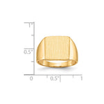 Load image into Gallery viewer, Mens Square Signet Ring Custom Personalized with Free Engraving Available of Initials or Monogram in Solid 14K Yellow Gold