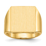 Load image into Gallery viewer, Mens Square Signet Ring Custom Personalized with Free Engraving Available of Initials or Monogram in Solid 14K Yellow Gold