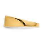 Load image into Gallery viewer, Solid Closed Back Mens or Ladies Signet Ring Band Custom Personalized with Free Engraving Available of Initials or Monogram in Solid 14K Yellow Gold