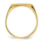 Load image into Gallery viewer, Solid Closed Back Mens or Ladies Signet Ring Band Custom Personalized with Free Engraving Available of Initials or Monogram in Solid 14K Yellow Gold
