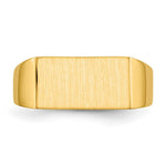 Load image into Gallery viewer, Solid Closed Back Mens Square Top Signet Ring Custom Personalized with Free Engraving Available of Initials or Monogram in Solid 14K Yellow Gold