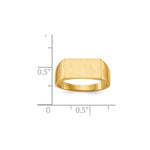 Load image into Gallery viewer, Solid Closed Back Mens Square Top Signet Ring Custom Personalized with Free Engraving Available of Initials or Monogram in Solid 14K Yellow Gold