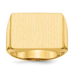 Load image into Gallery viewer, Mens Large Rectangle Signet Ring Custom Personalized with Free Engraving Available of Initials or Monogram in Solid 14K Yellow Gold