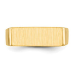 Load image into Gallery viewer, Solid Closed Back Mens Rectangle Top Signet Ring Custom Personalized with Free Engraving Available of Initials or Monogram in Solid 14K Yellow Gold