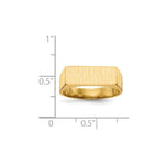 Load image into Gallery viewer, Solid Closed Back Mens Rectangle Top Signet Ring Custom Personalized with Free Engraving Available of Initials or Monogram in Solid 14K Yellow Gold