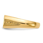 Load image into Gallery viewer, Open Back Womens Mens Decorative Side Rectangle Top Signet Ring Custom Personalized with Free Engraving Available of Initials or Monogram in Solid 14K Yellow Gold