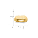 Load image into Gallery viewer, Solid Closed Back Mens or Ladies Signet Ring Band Custom Personalized with Free Engraving Available of Initials or Monogram in Solid 14K Yellow Gold