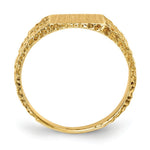 Load image into Gallery viewer, Open Back Womens Mens Nugget Design Side Rectangle Top Signet Ring Custom Personalized with Free Engraving Available of Initials or Monogram in Solid 14K Yellow Gold