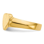 Load image into Gallery viewer, Solid Closed Back Ladies Signet Ring Double Heart Shape Custom Personalized with Free Engraving Available of Initials in Solid 14K Yellow Gold