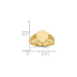 Load image into Gallery viewer, Open Back Womens Cut-out Sides 6-sided Top Signet Ring Custom Personalized with Free Engraving Available of Initials or Monogram in Solid 14K Yellow Gold