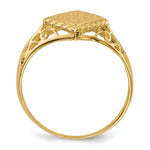 Load image into Gallery viewer, Open Back Signet Ring Square Shape Filigree Sides Custom Personalized with Free Engraving Available of Initials in Solid 14K Yellow Gold