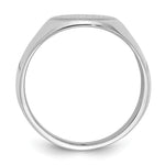 Load image into Gallery viewer, Mens Solid Back Signet Ring Custom Personalized with Free Engraving Available of Initials or Monogram in Solid 14K White Gold