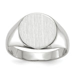 Load image into Gallery viewer, Solid Closed Back Signet Ring Round Shape Custom Personalized with Free Engraving Available of Initials in Solid 14K White Gold