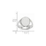 Load image into Gallery viewer, Solid Closed Back Signet Ring Round Shape Custom Personalized with Free Engraving Available of Initials in Solid 14K White Gold