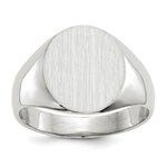 Load image into Gallery viewer, Solid Closed Back Signet Ring Round Shape Custom Personalized with Free Engraving Available of Initials in Solid 14K White Gold