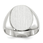 Load image into Gallery viewer, Solid Closed Back Signet Ring Round Shape Custom Personalized with Free Engraving Available of Initials in Solid 14K White Gold